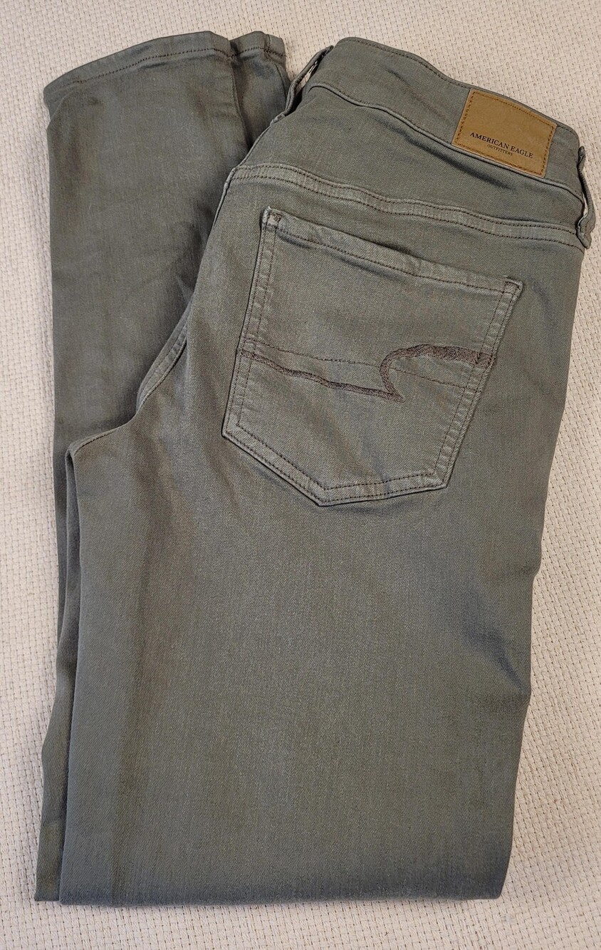 American Eagle Jegging Womens 6 Regular Olive Green Super Stretch X Skinny Pants